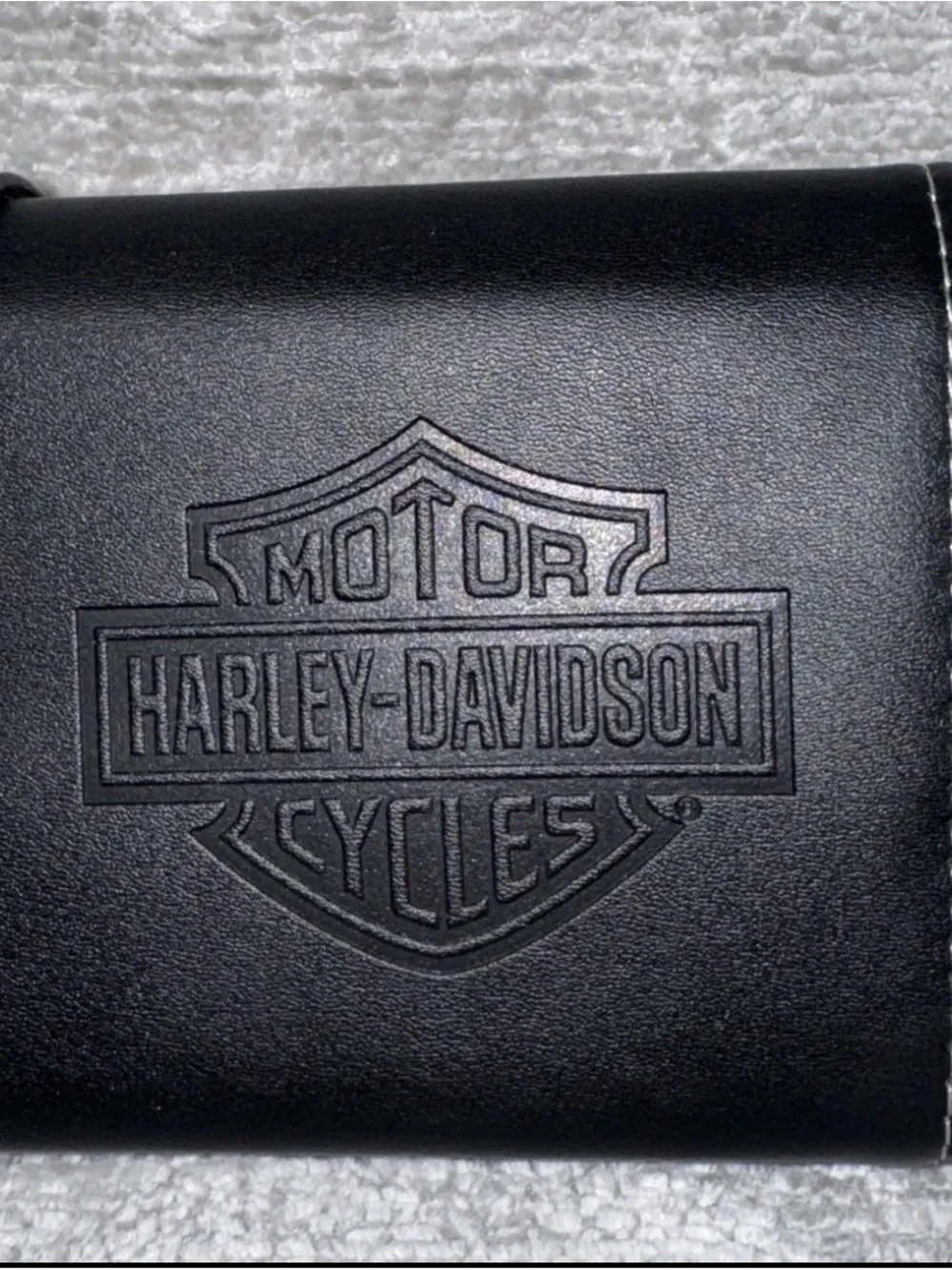 Harley-Davidson Black Leather Snap-trifold Closure Accessory Roll